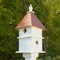 White and Copper Two-Story Birdhouse for Songbirds PVC Outdoor Garden Patio Deck Nesting Box